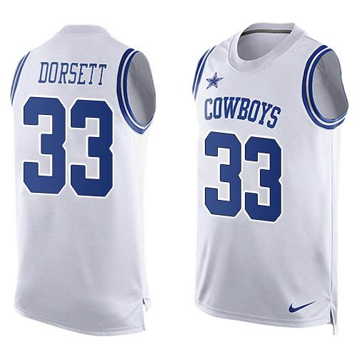 Nike Cowboys #33 Tony Dorsett White Men's Stitched NFL Limited Tank Top Jersey - Click Image to Close